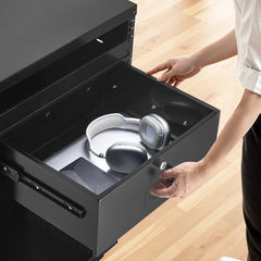 VEVOR 4U Rack Mount Drawer, 50 lbs Max Load-Bearing, Lockable Server Cabinet Case, Sliding Drawer with Lock and Cable