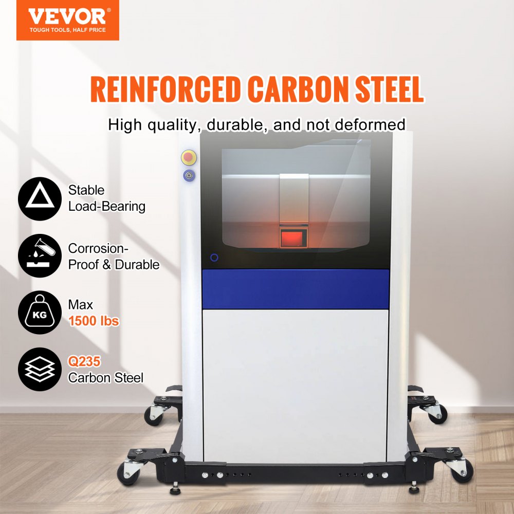 VEVOR Mobile Base, 1500 lbs Capacity, Adjustable from 20" x 24.5" to 28" x 33.5", Heavy Duty Universal Mobile Base