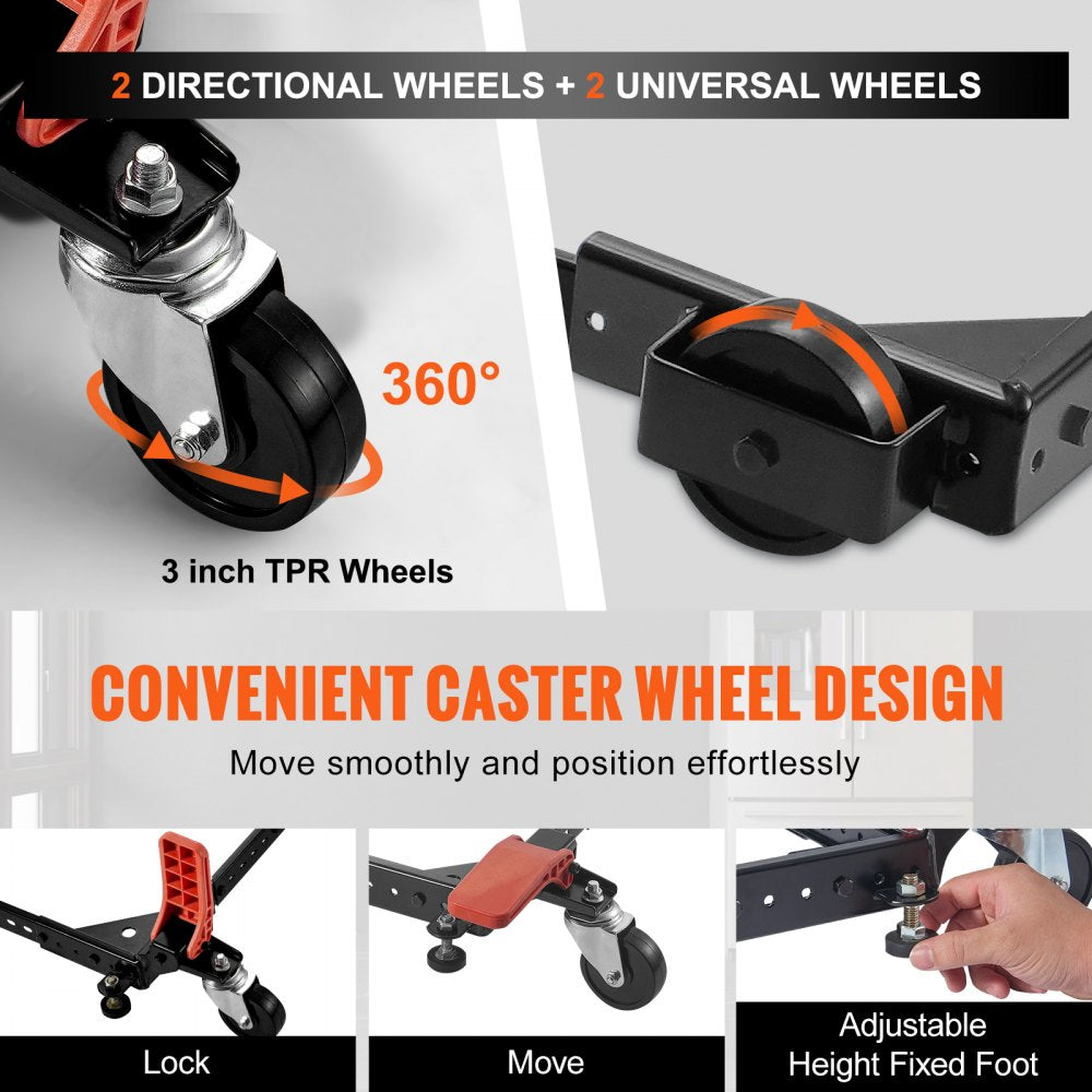 VEVOR Mobile Base, 500 lbs Weight Capacity, Adjustable from 12" x 12" to 36" x 36", Heavy Duty Universal Mobile Base