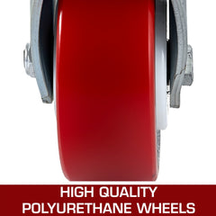 VEVOR 4 Pack 6 x 2 Inch Caster Wheels 2 Rigid and 2 Swivel Casters with Side Brake Polyurethane Iron Core Plate 1000LBS