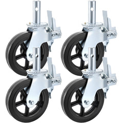 VEVOR 4 Pack 8 Inch Iron Core Polyurethane Swivel Caster With Dual Locking Brake Adjustable Legs 1100LBS Capacity per