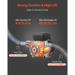 VEVOR Fuel Transfer Pump 110V, 16 GPM 60 L/min, AC Electric Oil Transfer Pump for Diesel Kerosene Biodiesel, with Auto