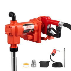 VEVOR Fuel Transfer Pump 110V, 15 GPM 57 L/min, AC Electric Oil Transfer Pump, with Auto Shut-Off Fuel Nozzle &