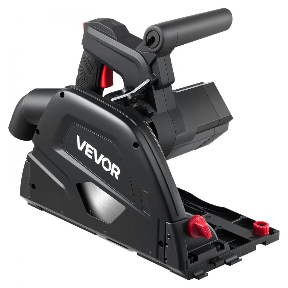 VEVOR Track Saw, 6-1/2-Inch, Plunge-Cut Circular Saw Kit, Tracksaw with 48-Tooth Carbide-Tipped Blade, 0-45° Angle