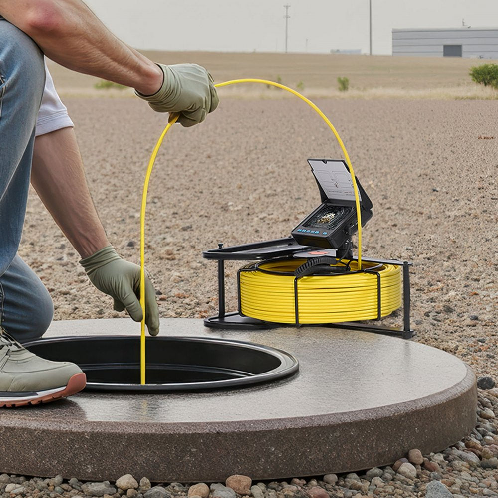 VEVOR Sewer Camera, 164 ft/50m, Self-Leveling Drain Inspection Camera with 4.3" 1080P HD Screen, IP68 Waterproof Snake