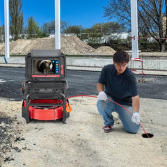 VEVOR Sewer Camera, 165 ft/50m, Self-Leveling Drain Camera with 10.1" Touchscreen, 512Hz Transmitter & Distance