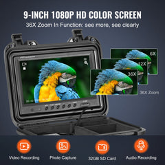VEVOR Sewer Camera, 98 ft/30m, Self-Leveling Drain Inspection Camera with 9" 1080P HD Screen, 36X Zoom, IP68 Waterproof