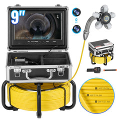 VEVOR Sewer Camera with 512Hz Locator, 98 ft/30 m, Self-Leveling Drain Inspection Camera with 9" 1080P HD Screen, 36X
