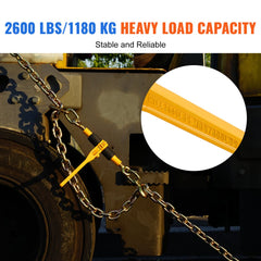 VEVOR Ratchet Chain Binders, 1/4"-5/16", 2600 lbs Safe Working Load, 4 Pack Load Binder with 2 Grab Hooks, Tie Downs