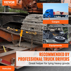 VEVOR Ratchet Chain Binder, 3/8"-1/2" Heavy Duty Load Binders, with G80 Hooks 12000 lbs Secure Load Limit, Labor-saving