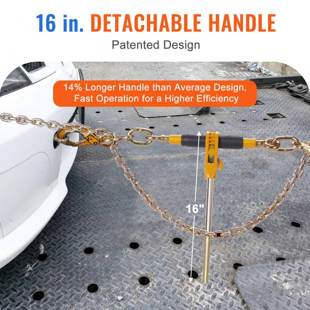 VEVOR Ratchet Chain Binder, 5/16"-3/8" Heavy Duty Load Binders, with G80 Hooks 7,100 lbs Secure Load Limit