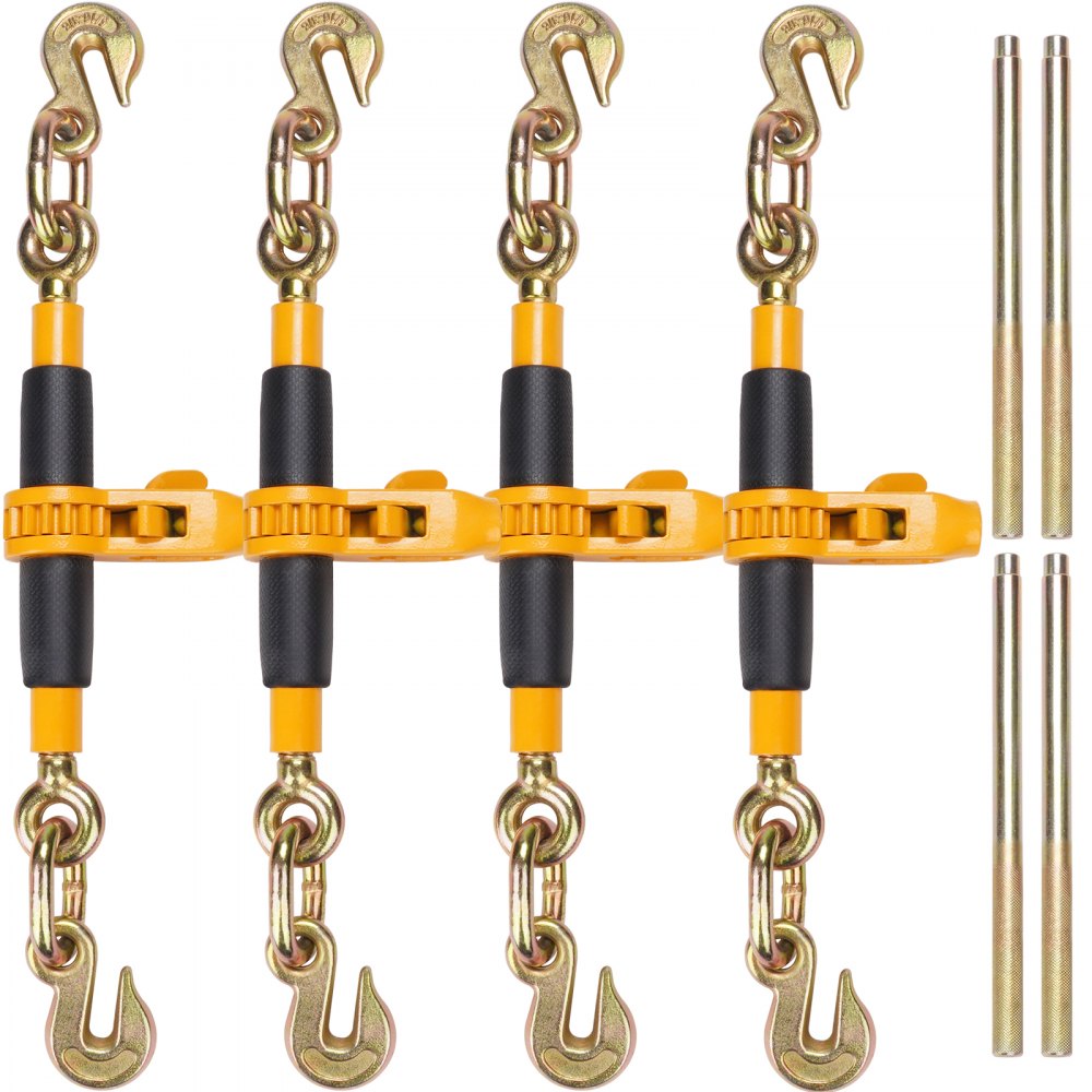 VEVOR Ratchet Chain Binder, 5/16"-3/8" Heavy Duty Load Binders, with G80 Hooks 7,100 lbs Secure Load Limit