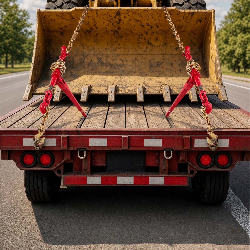 VEVOR Chain Load Binder, 5/16" Tie Down Kit with 5400LBS Working Load Capacity and Two Grab Hooks, Includes (4) Ratchet