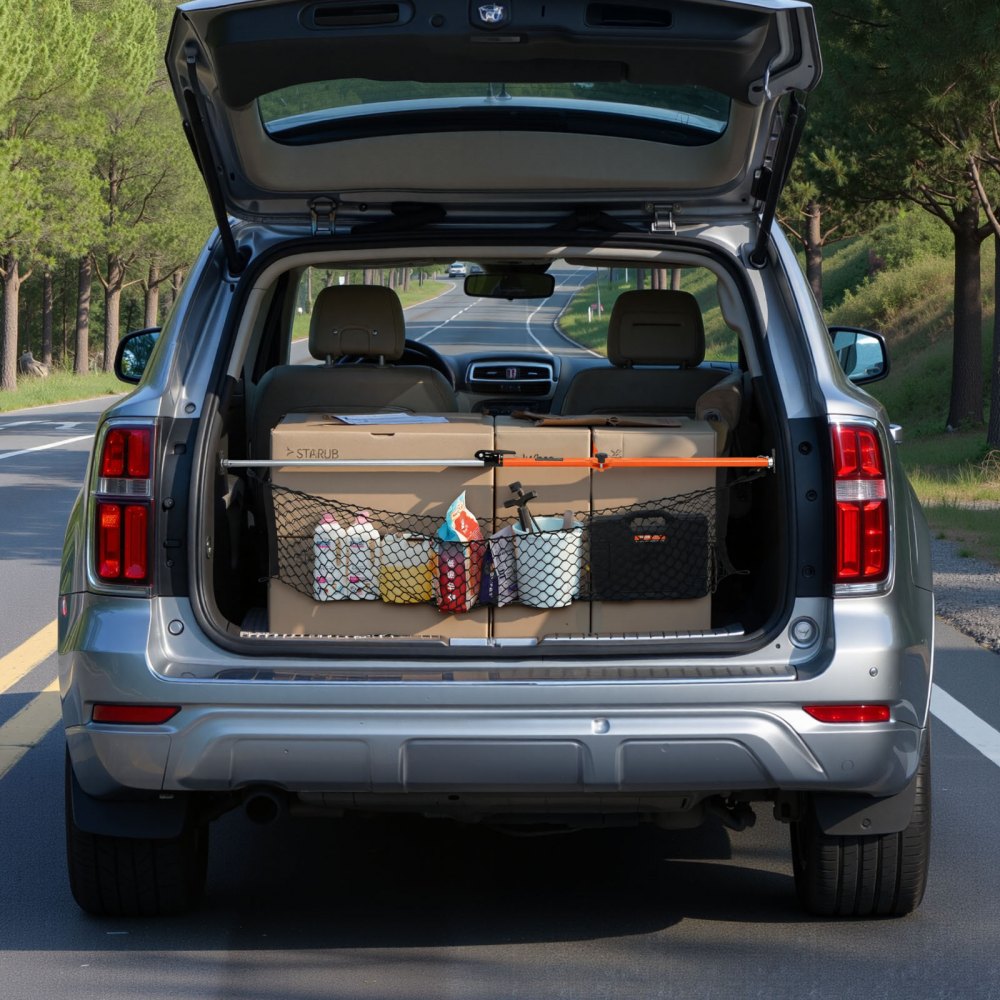 VEVOR Cargo Bar, Cargo Bars Adjustable from 40" to 73", Heavy-duty Steel Cargos Stabilizer with Storage Net & Divider