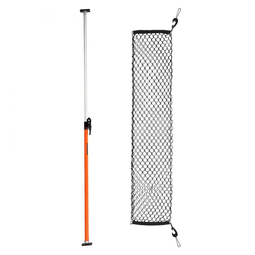 VEVOR Cargo Bar, Cargo Bar Adjustable from 40" to 73", Heavy-duty Steel Cargos Stabilizer with Storage Net & Non-Slip