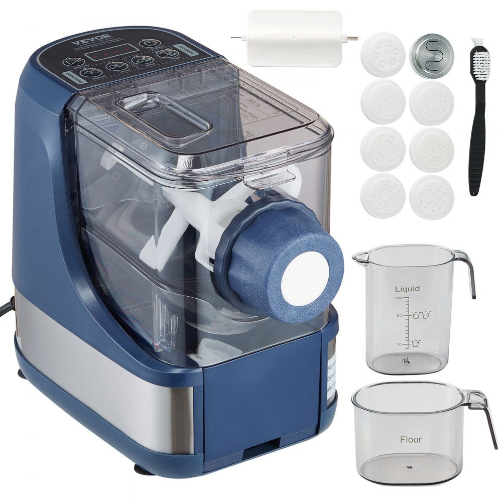 VEVOR Electric Pasta Maker, 150W Automatic Noodle Maker Machine with 8 Pasta Shapes, 4 Intelligent Modes, 500g Flour