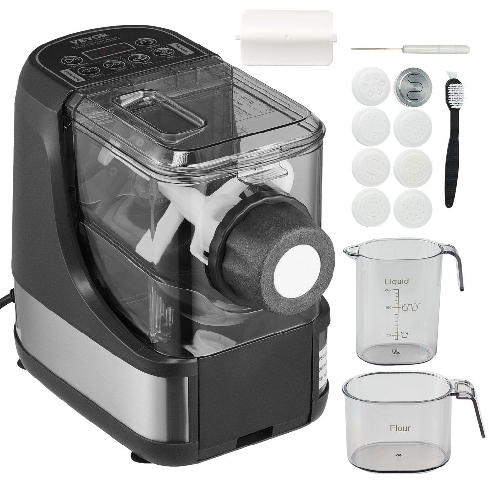 VEVOR Electric Pasta Maker, 150W Automatic Noodle Maker Machine with 8 Pasta Shapes, 4 Intelligent Modes, 500g Flour