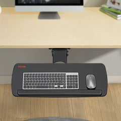 VEVOR Keyboard Tray under Desk Adjustable Height, Height and Angle Adjustable under Desk Keyboard Tray Slide out, Large