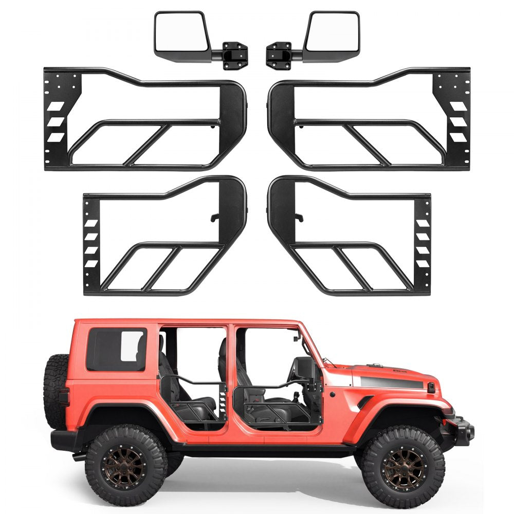 VEVOR Jeep Tube Doors, 4-Door, Compatible with 2018-2026 Jeep Wrangler JL & 2020-2026 Gladiator JT, Steel Off Road