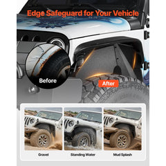 VEVOR Inner Fender Liner, Front Fender Liner Compatible with 2007-2018 Jeeps JK/JKU 2/4 Doors, Steel Mud Guards Bolt-on