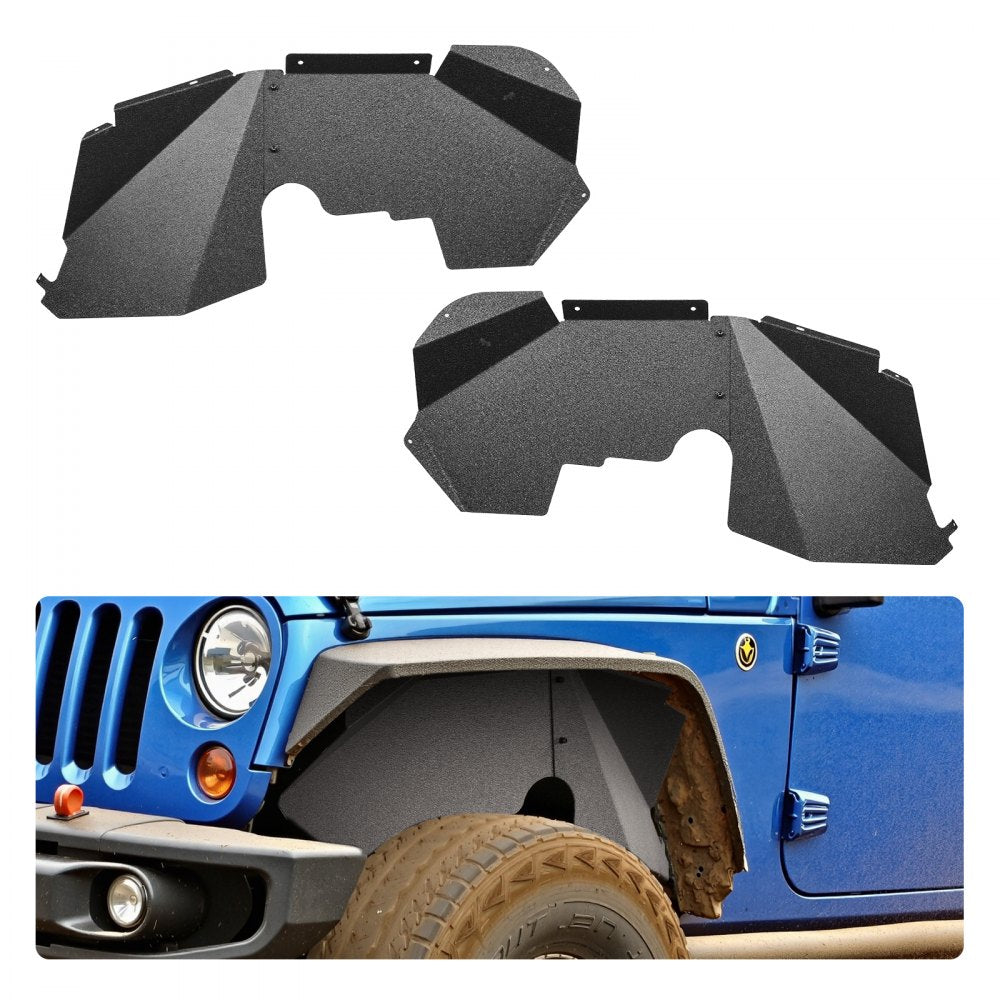 VEVOR Inner Fender Liner, Front Fender Liner Compatible with 2007-2018 Jeeps JK/JKU 2/4 Doors, Steel Mud Guards Bolt-on