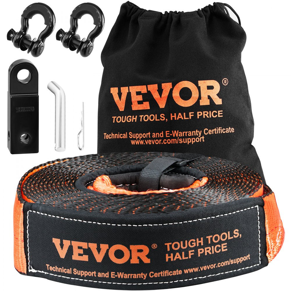 VEVOR Off-Road Recovery Kit, 3" x 30', Heavy Duty Winch Recovery Kit with 30,000 lbs Tow Strap, 44,092 lbs D-Ring