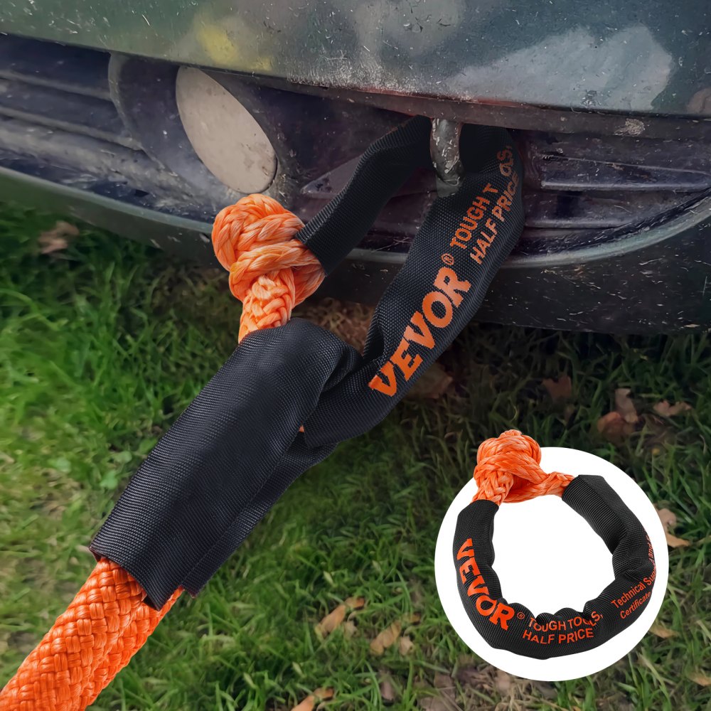 VEVOR Synthetic Soft Shackle, 1/2" x 22" (2 Pack) 44092 lbs (20 Ton) Breaking Strength Recovery Tow Shackles with Extra