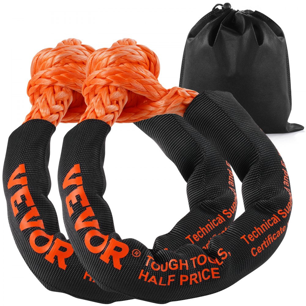 VEVOR Synthetic Soft Shackle, 1/2" x 22" (2 Pack) 44092 lbs (20 Ton) Breaking Strength Recovery Tow Shackles with Extra
