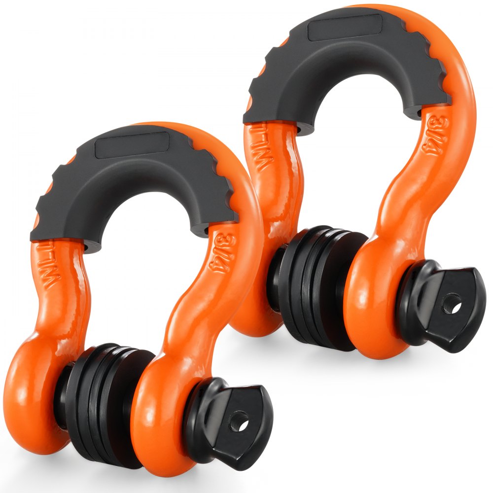 VEVOR 3/4" D-Ring Shackle, 2 Pack Alloy Steel Shackles 62832 lbs (28.5 Ton) Break Strength with 7/8" Screw Pin