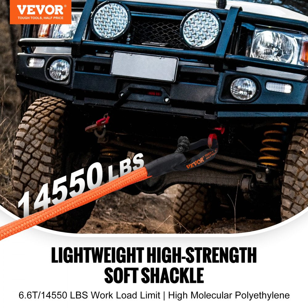 VEVOR Synthetic Soft Shackle, 1/2" x 22" (2 Pack) 44092 lbs (20 Ton) Breaking Strength Recovery Tow Shackles with Extra