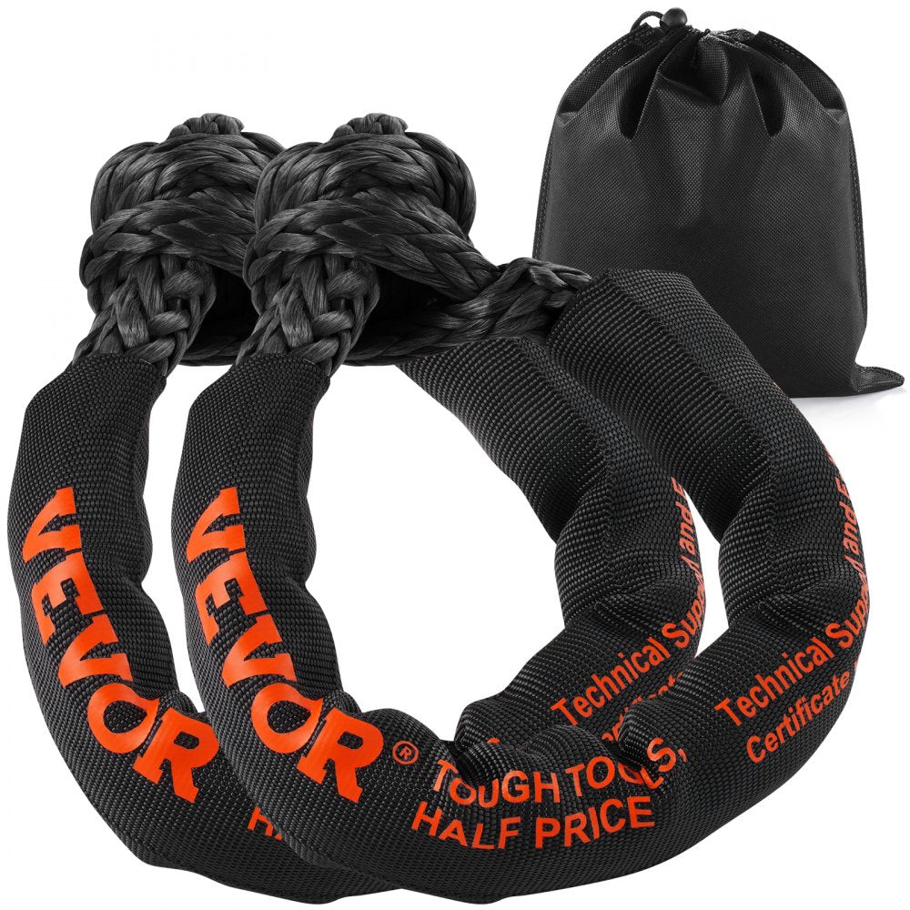 VEVOR Synthetic Soft Shackle, 1/2" x 22" (2 Pack) 44092 lbs (20 Ton) Breaking Strength Recovery Tow Shackles with Extra