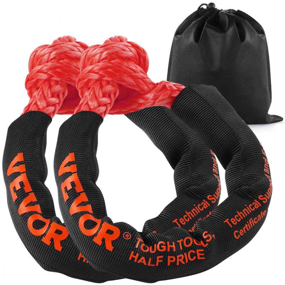 VEVOR Synthetic Soft Shackle, 1/2" x 22" (2 Pack) 44092 lbs (20 Ton) Breaking Strength Recovery Tow Shackles with Extra