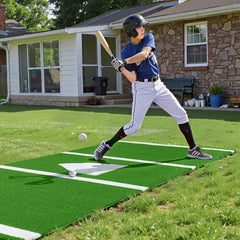 VEVOR 10x3.8 ft Baseball Softball Hitting Batting Mat, Indoor/Outdoor Anti-Slip Anti-Fade Softball Mat, Lined & Foam