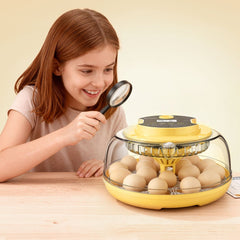 VEVOR 18 Egg Incubator, Automatic Egg Turner with LED Candler, Temperature & Humidity Control, 360° View Clear Window