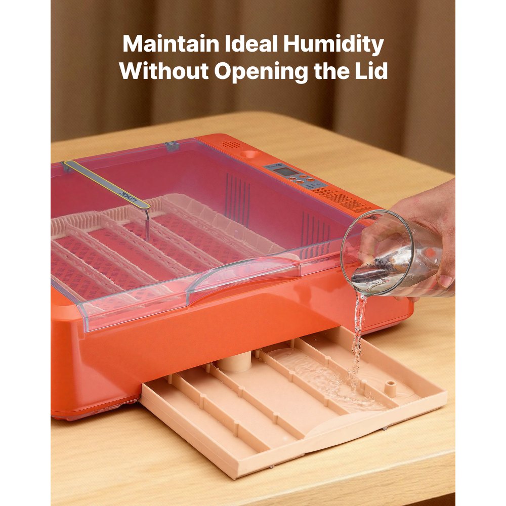 VEVOR 36 Egg Incubator, Automatic Egg Turner with LED Candler & Water Tray, Temperature & Humidity Control, 360° View