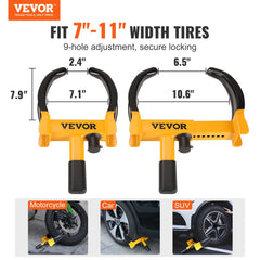 VEVOR Wheel Lock, 2 Packs Universal Wheel Clamp Lock, Adjustable Anti Theft Trailer Lock Wheel Clamp, Heavy-duty Steel