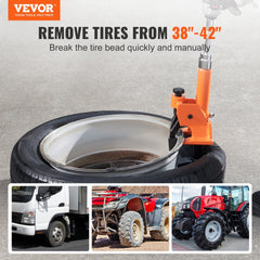 VEVOR Manual Tire Bead Breaker, 38"-42" Tires Changer Tool with Rubber Pad, Protect Aluminum Alloy Hubs, Easy-Operated