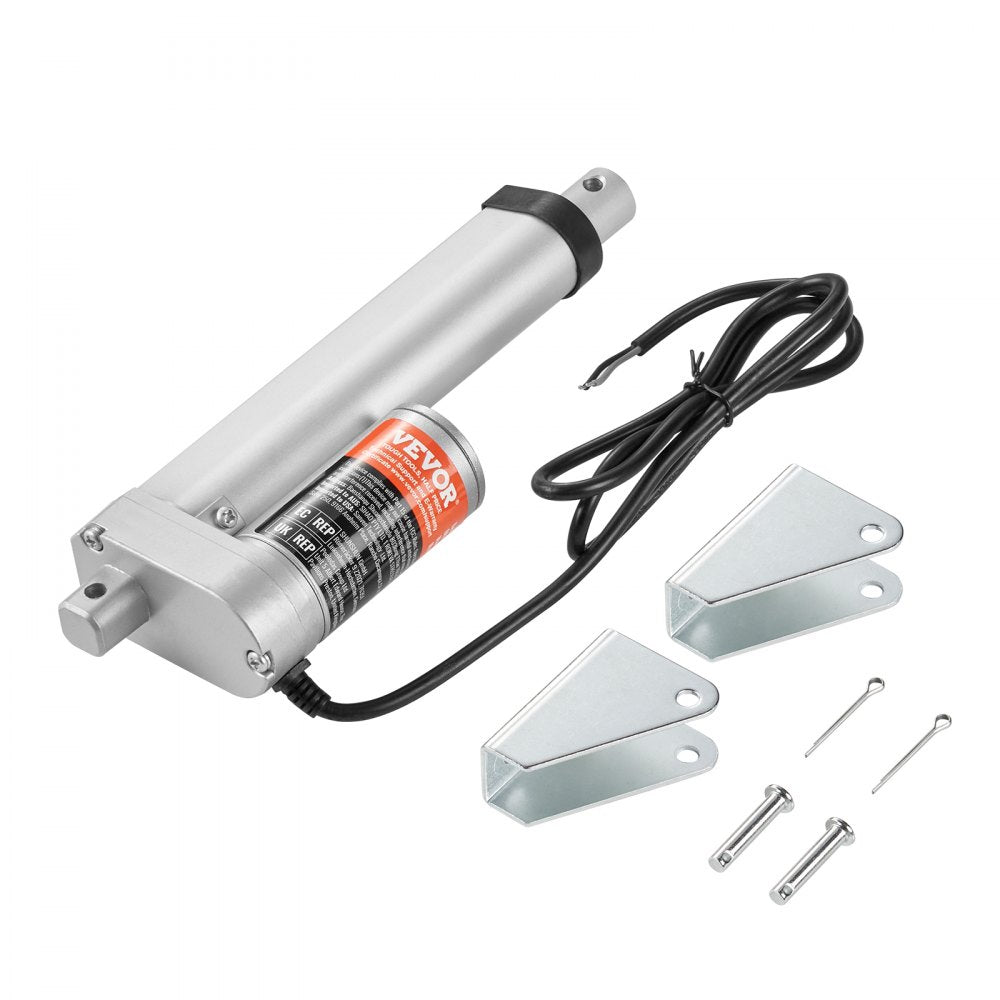 VEVOR Linear Actuator 12V, 4 Inch High Load 330lbs/1500N Linear Actuator, 0.19"/s Linear Motion Actuator with Mounting