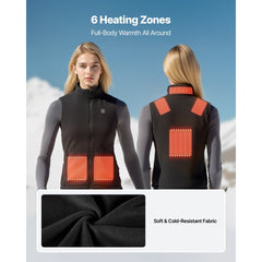 VEVOR Heated Vest, Women Electric Heating Vest with 16000 mAh Battery Pack, 6 Heating Zones Lightweight Rechargeable