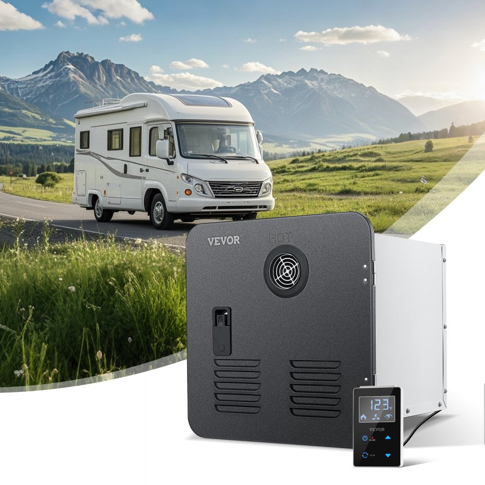 VEVOR RV Tankless Water Heater, Instant Shower with 15 x 15 inches Black Door and Remote Controller, 42000BTU Optimized