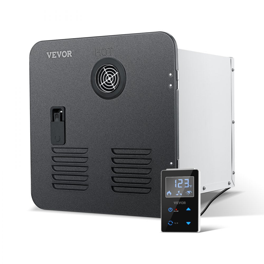 VEVOR RV Tankless Water Heater, Instant Shower with 15 x 15 inches Black Door and Remote Controller, 42000BTU Optimized