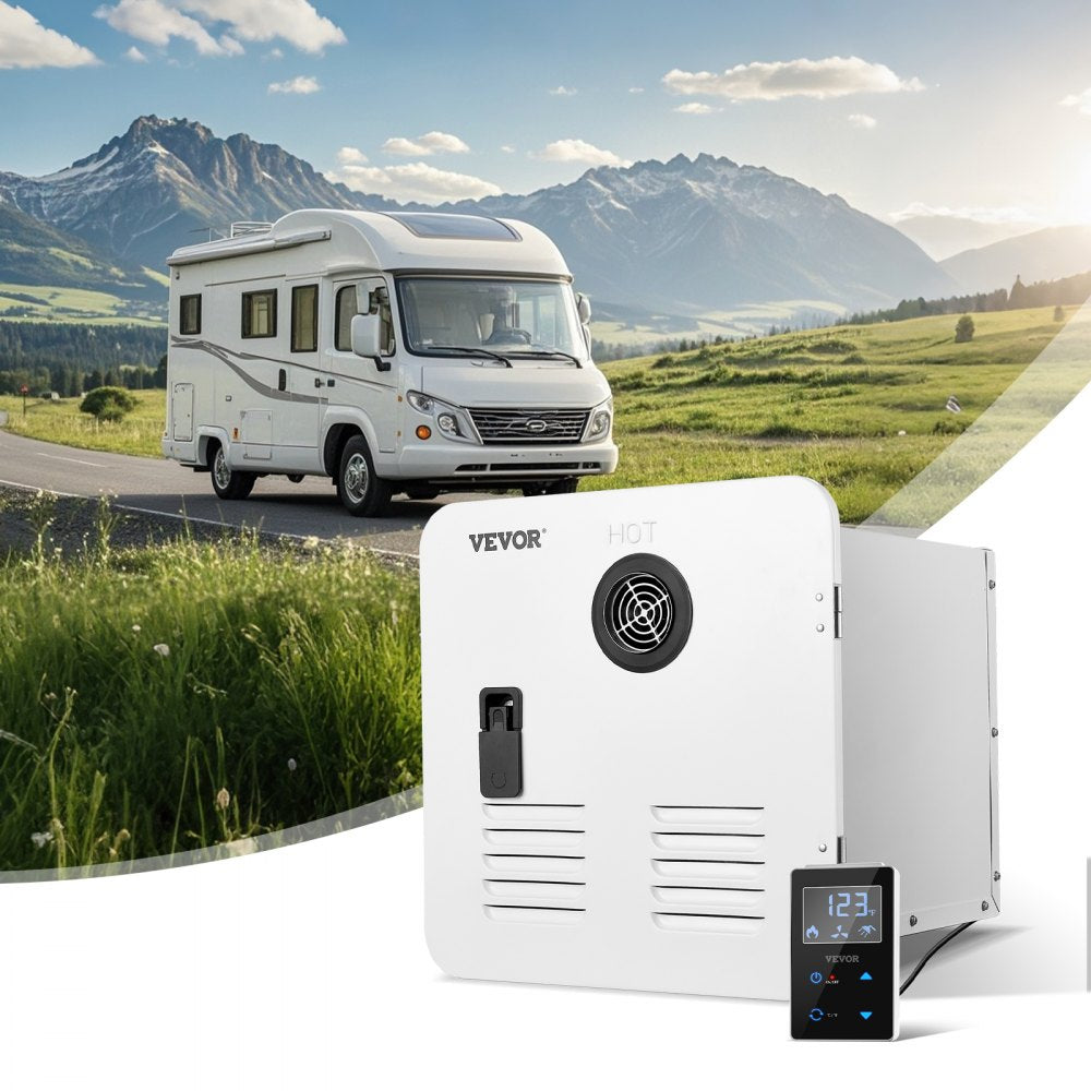 VEVOR RV Tankless Water Heater, Instant Shower with 15 x 15 inches White Door and Remote Controller, 55000BTU Optimized