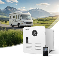 VEVOR RV Tankless Water Heater, Instant Shower with 15 x 15 inches White Door and Remote Controller, 55000BTU Optimized