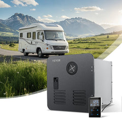 VEVOR RV Tankless Water Heater, Instant Shower with 15 x 15 inches Black Door and Remote Controller, 55000BTU Optimized