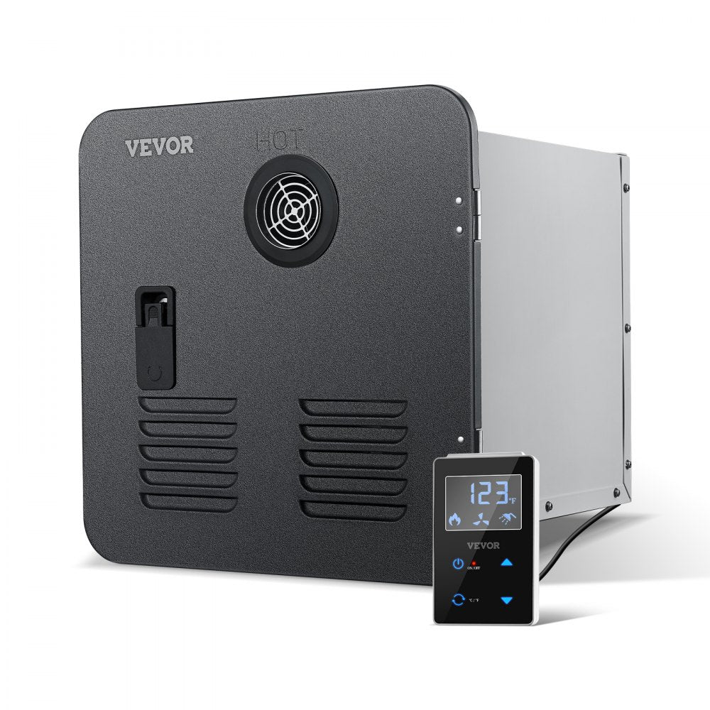VEVOR RV Tankless Water Heater, Instant Shower with 15 x 15 inches Black Door and Remote Controller, 55000BTU Optimized