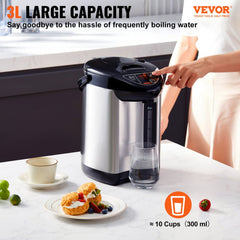 VEVOR Hot Water Dispenser, Adjustable 4 Temperatures Water Boiler and Warmer, 304 Stainless Steel Countertop Water
