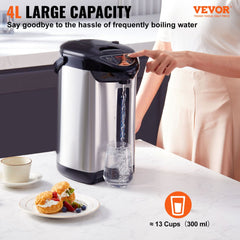 VEVOR Hot Water Dispenser, Adjustable 4 Temperatures Water Boiler and Warmer, 304 Stainless Steel Countertop Water