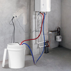 VEVOR Tankless Water Heater Flushing Kit, Includes Efficient Pump & 5 Gallon Pail & 2 Hoses & Descaling Powder, Wrench