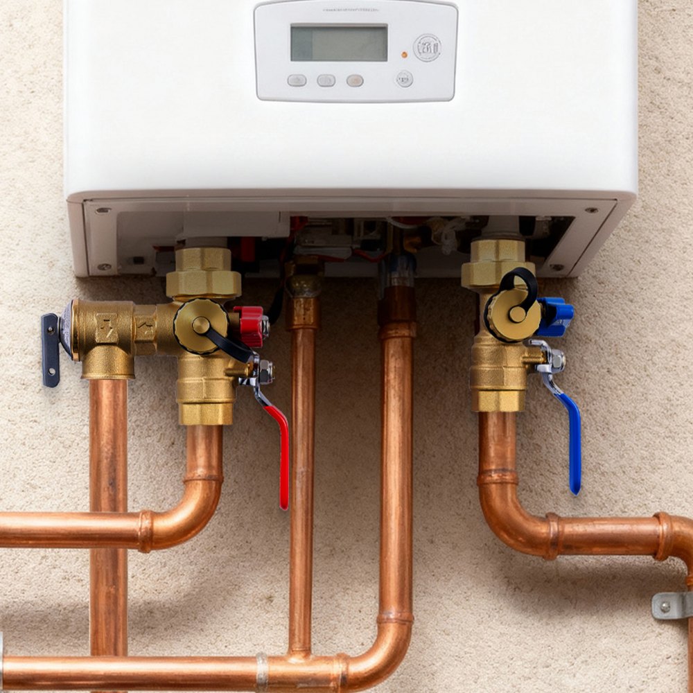 VEVOR Water Heater Kit, 3/4 Inch Tankless Water Heater Service Valve Kit with 2PCS 3/4″ NPT to 3/4″ NPT Isolation