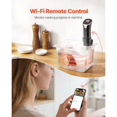 VEVOR Sous Vide Precision Cooker, 1100W Sous-Vide Cooking Machine, WIFI Immersion Circulator with 10 Preset Recipes
